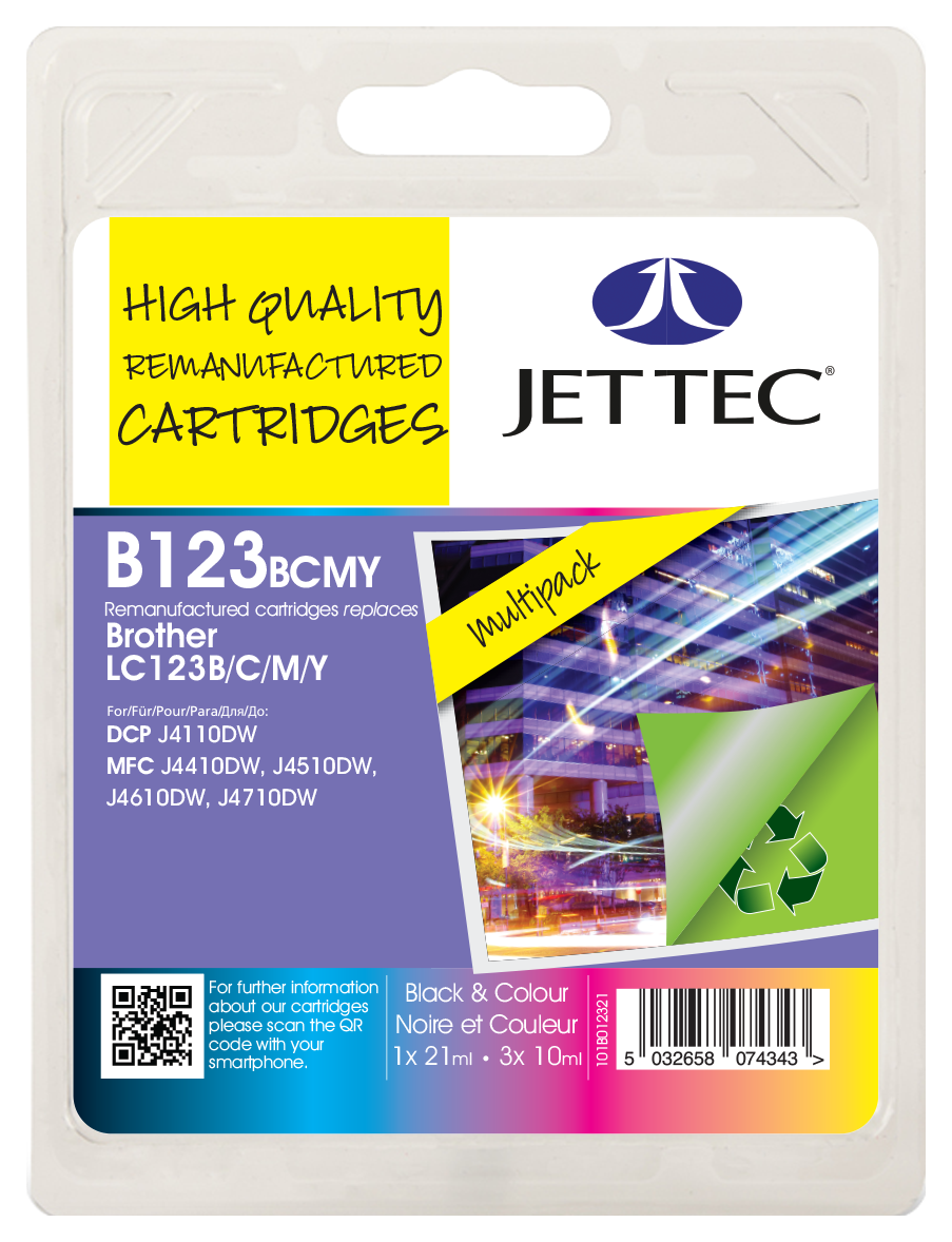 Brother LC123 Value Multipack Ink Cartridges – Black, Cyan, Magenta, Yellow (4-Pack) For Brother Printers